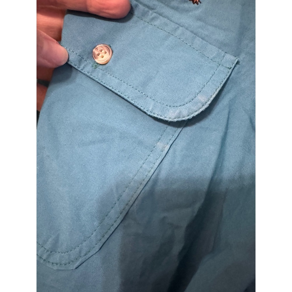 Columbia Sportswear Men's Short Sleeve Safari Shirt Teal Embroidered Duck Size L - Picture 9 of 10